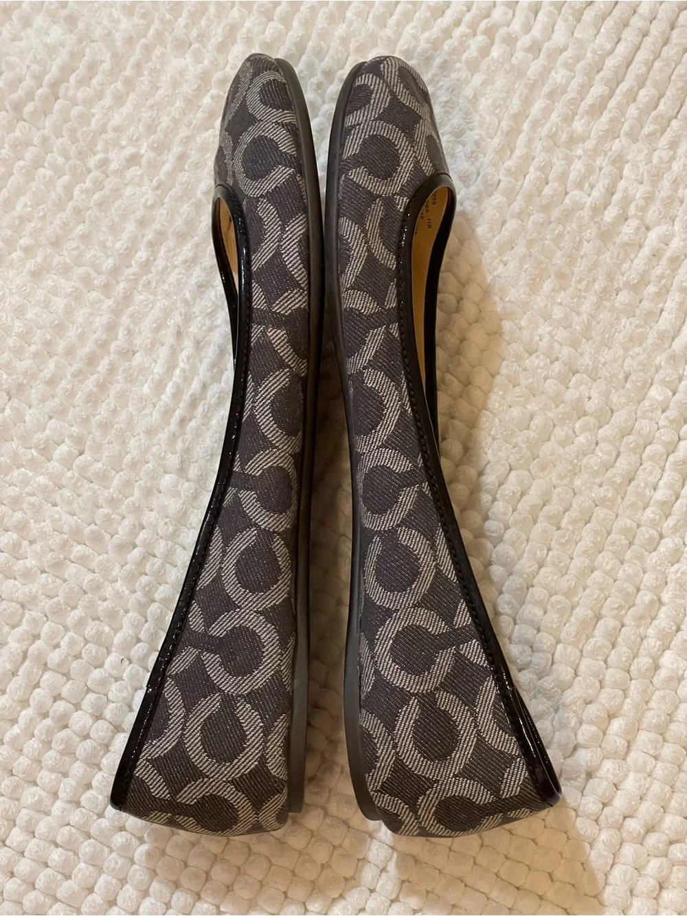 COACH Gray Signature Logo Ballet Flats